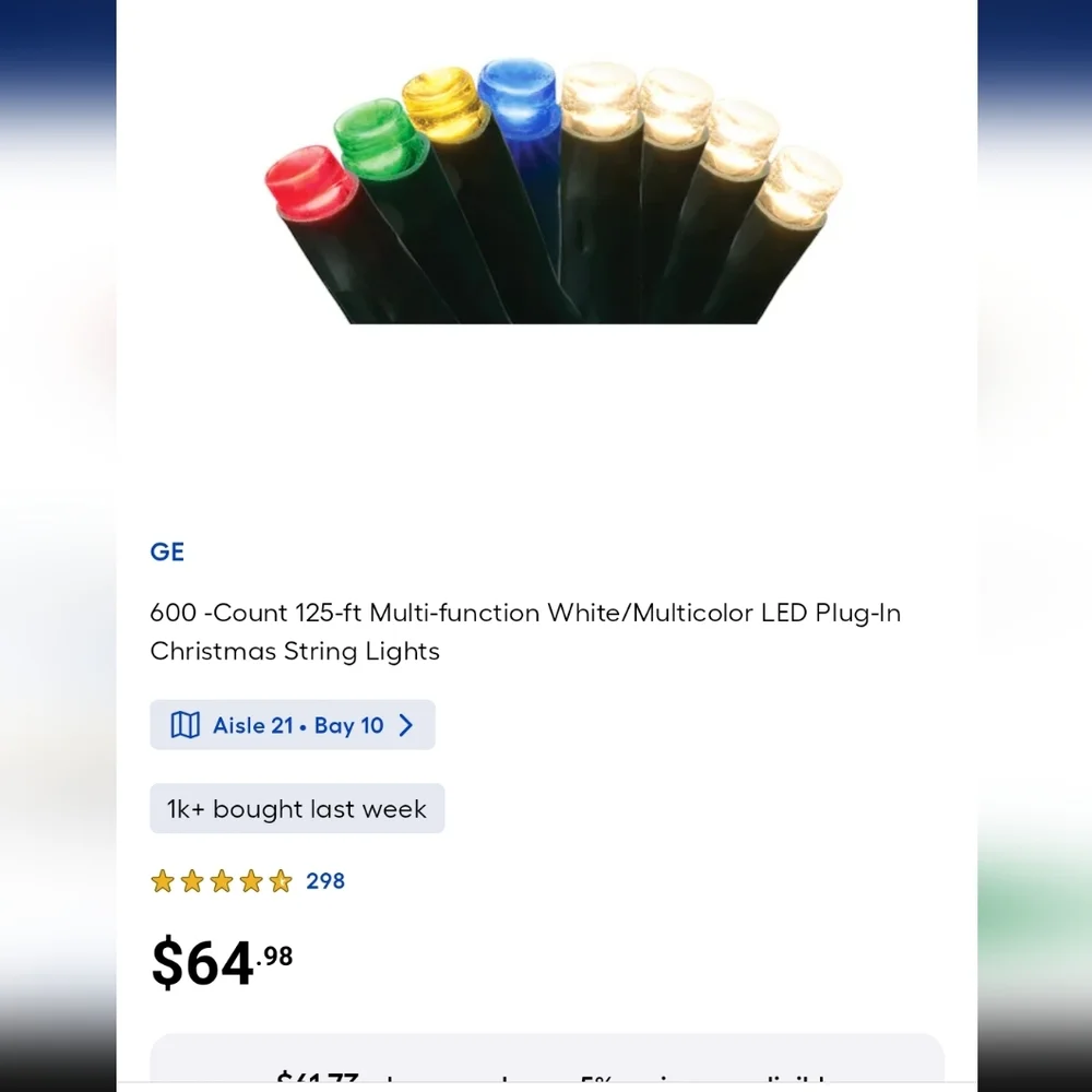 Set Of 3 GE Color Choice 600 LED Dual Color Lights